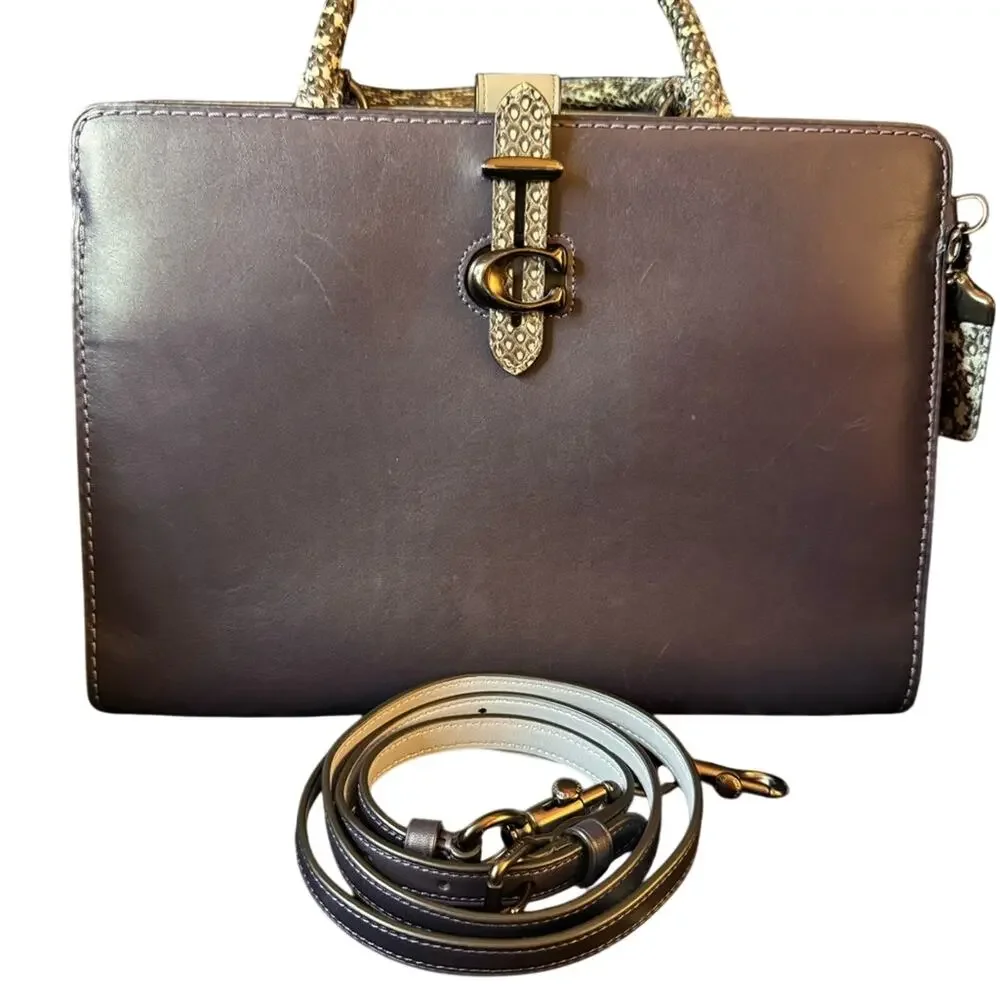 Coach Pewter Leather Satchel and Wallet Set - Picture 3 of 5